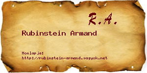 Rubinstein Armand névjegykártya